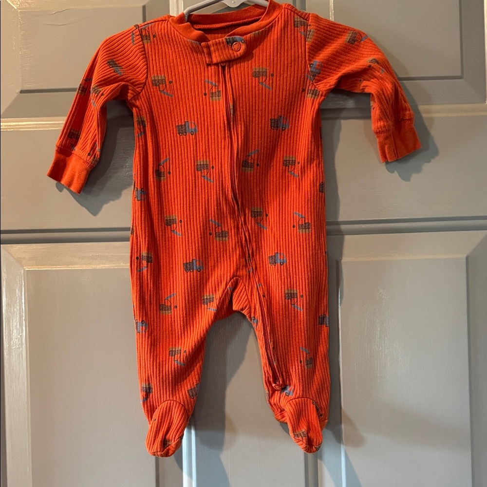 Carter's Orange Footed One Piece with Fun Print